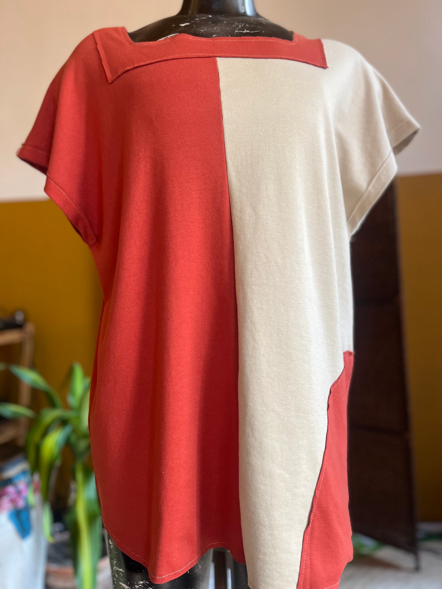 Blusa malhão bicolor