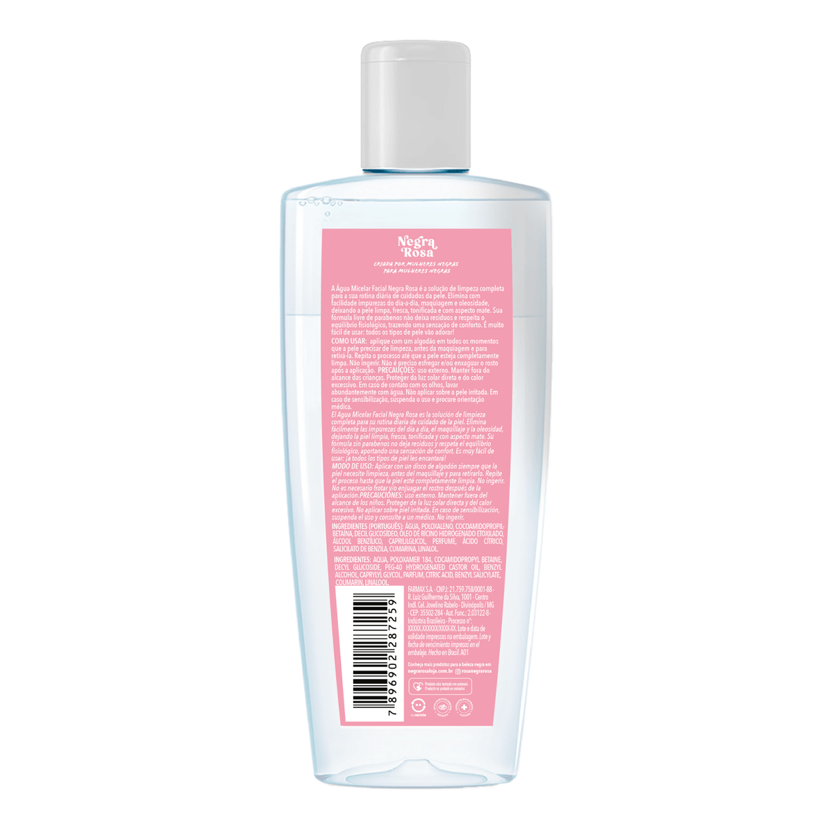 Água Micelar facial Antioleosidade Negra Rossa - 200ml