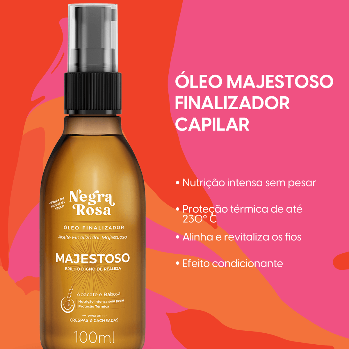 Óleo majestoso finalizador capilar Negra Rosa - 100ml