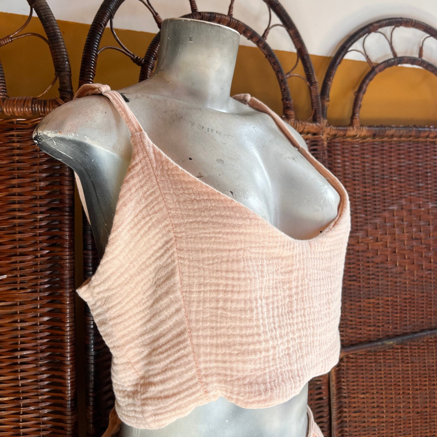Top croped de algodão