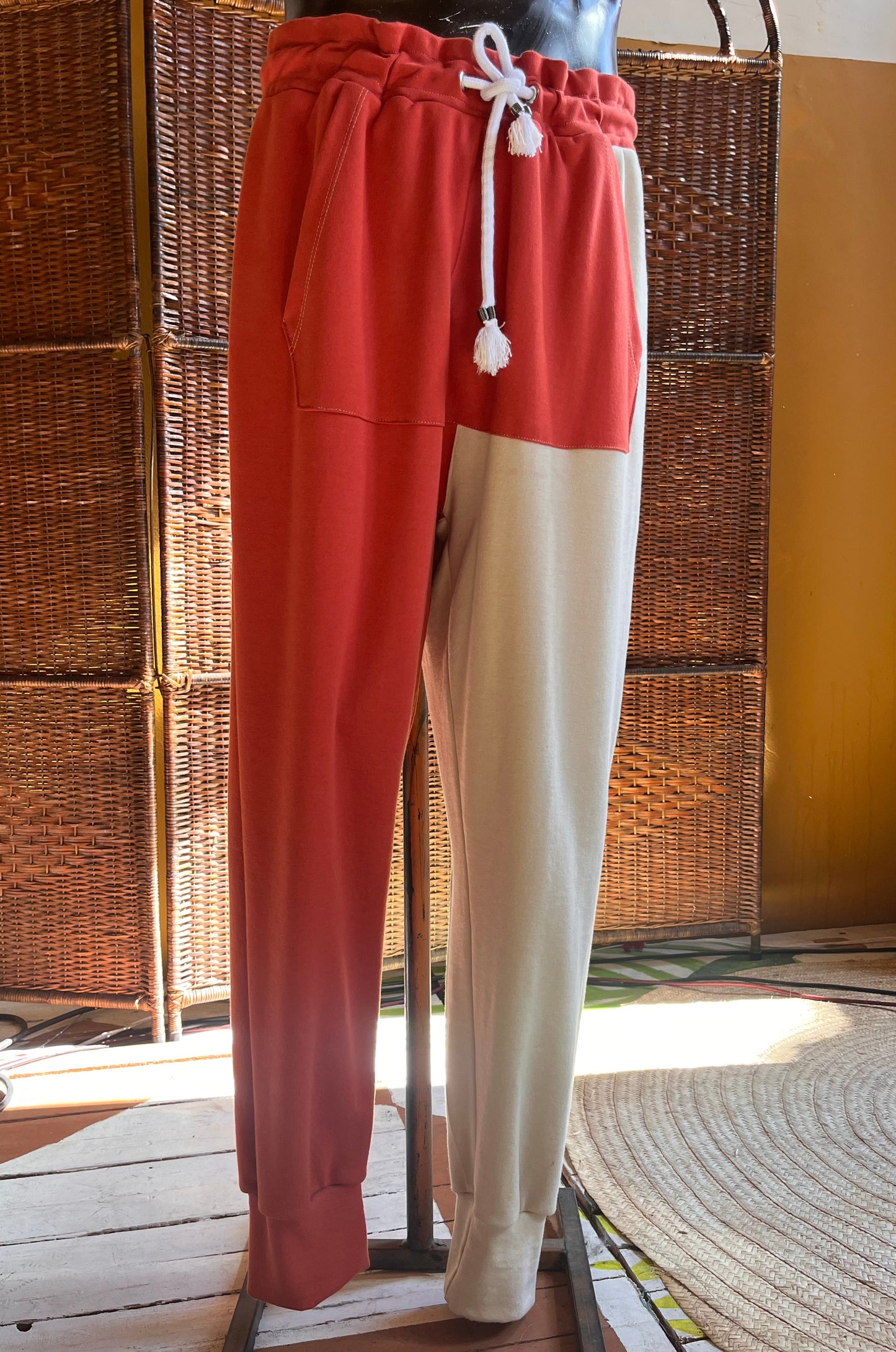 Calça malhão bicolor