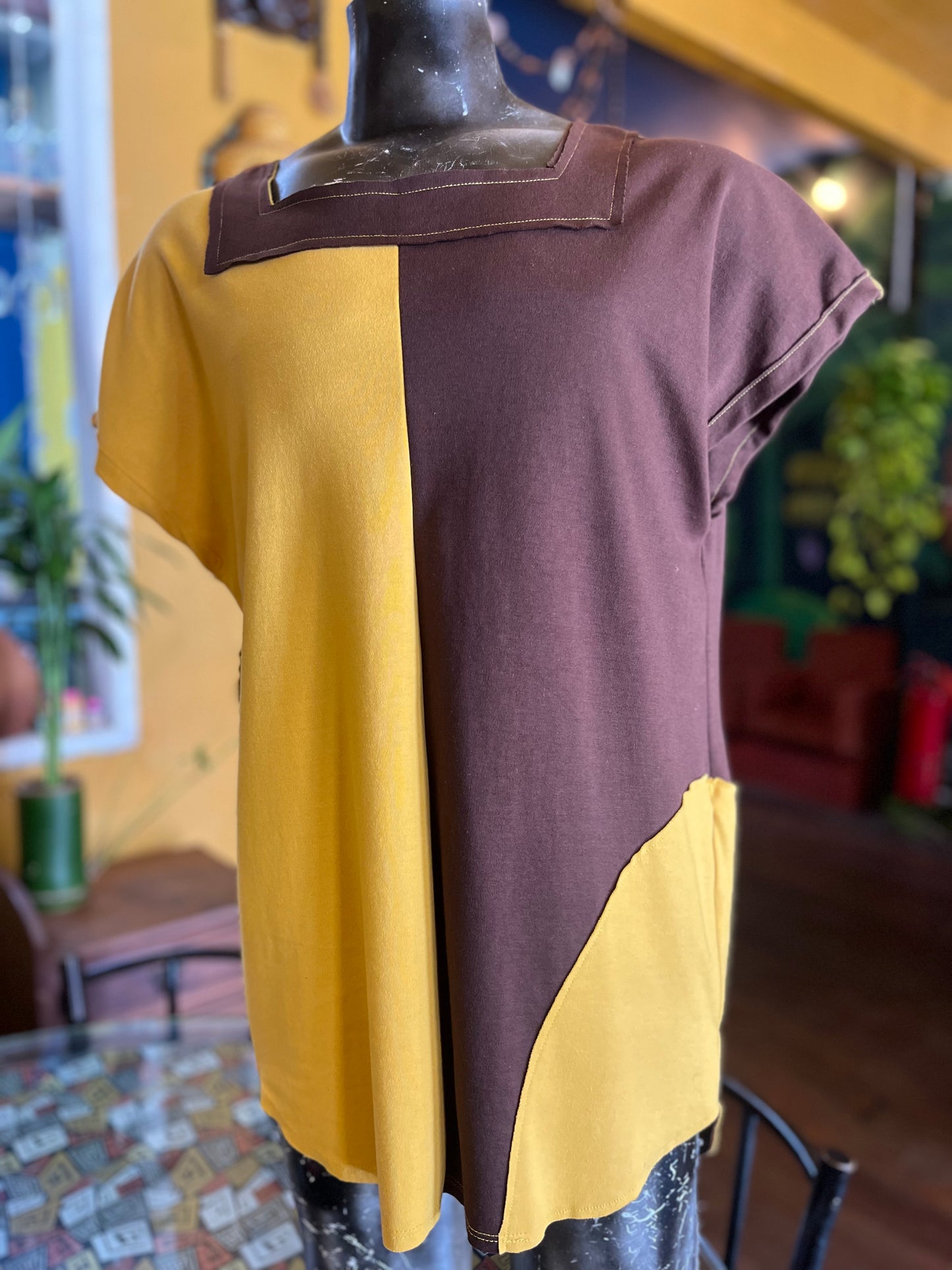 Blusa malhão bicolor