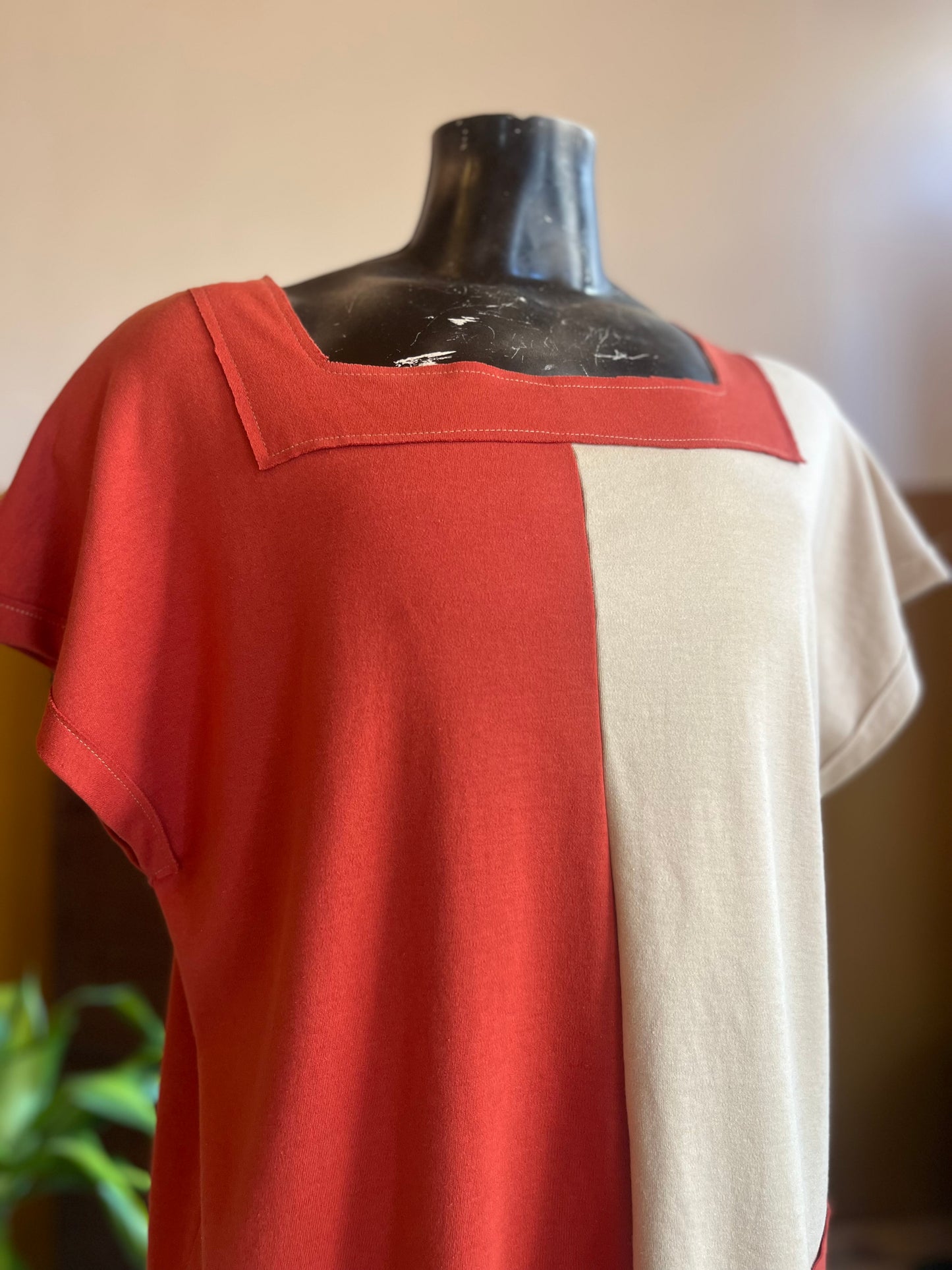 Blusa malhão bicolor