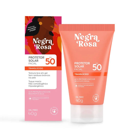Protetor solar facial FPS50 translúcido Negra Rosa - 40g
