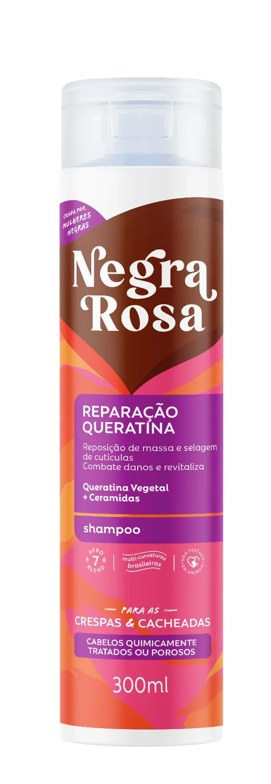 Shampoo reparação queratina Negra Rosa - 300ml