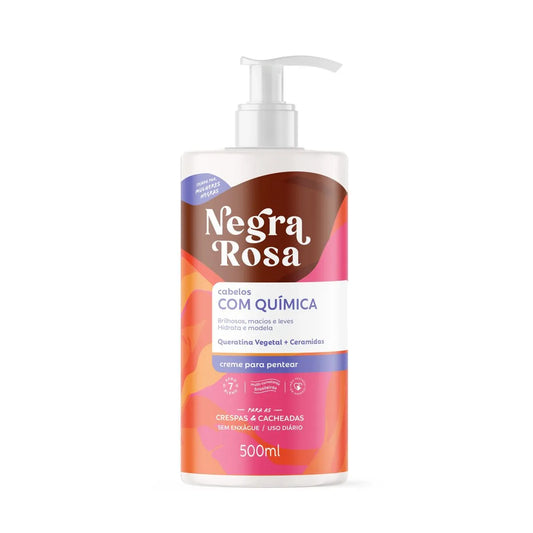 Creme de pentear cabelos com Química Negra Rosa - 500ml