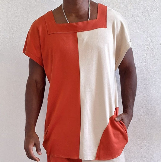 Blusa malhão bicolor